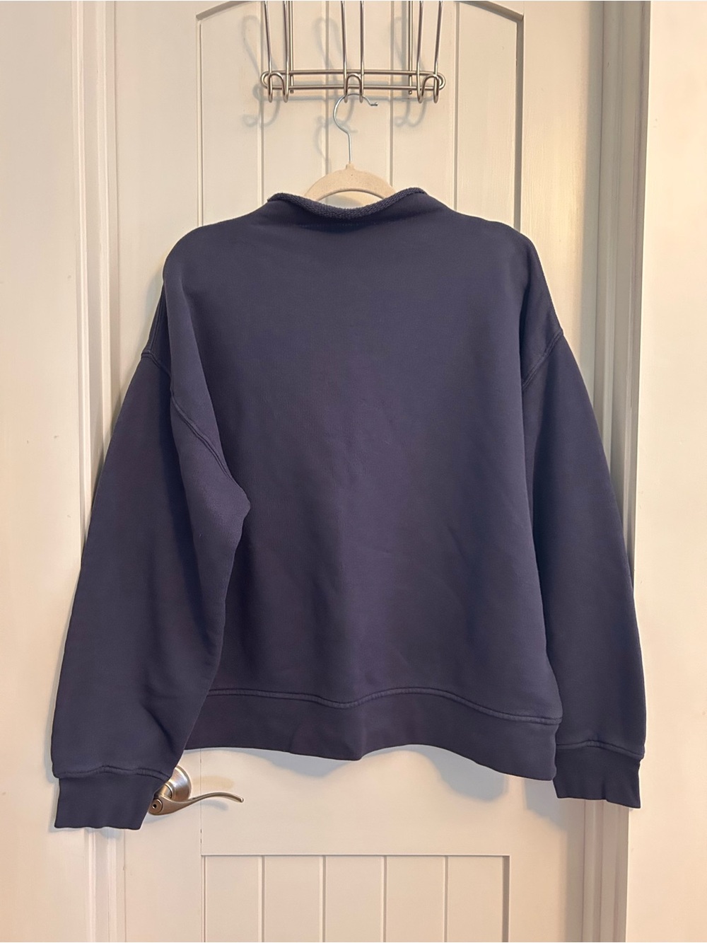J. Crew Women’s Heritage Rollneck Terrycloth Navy Sweatshirt Large CC944